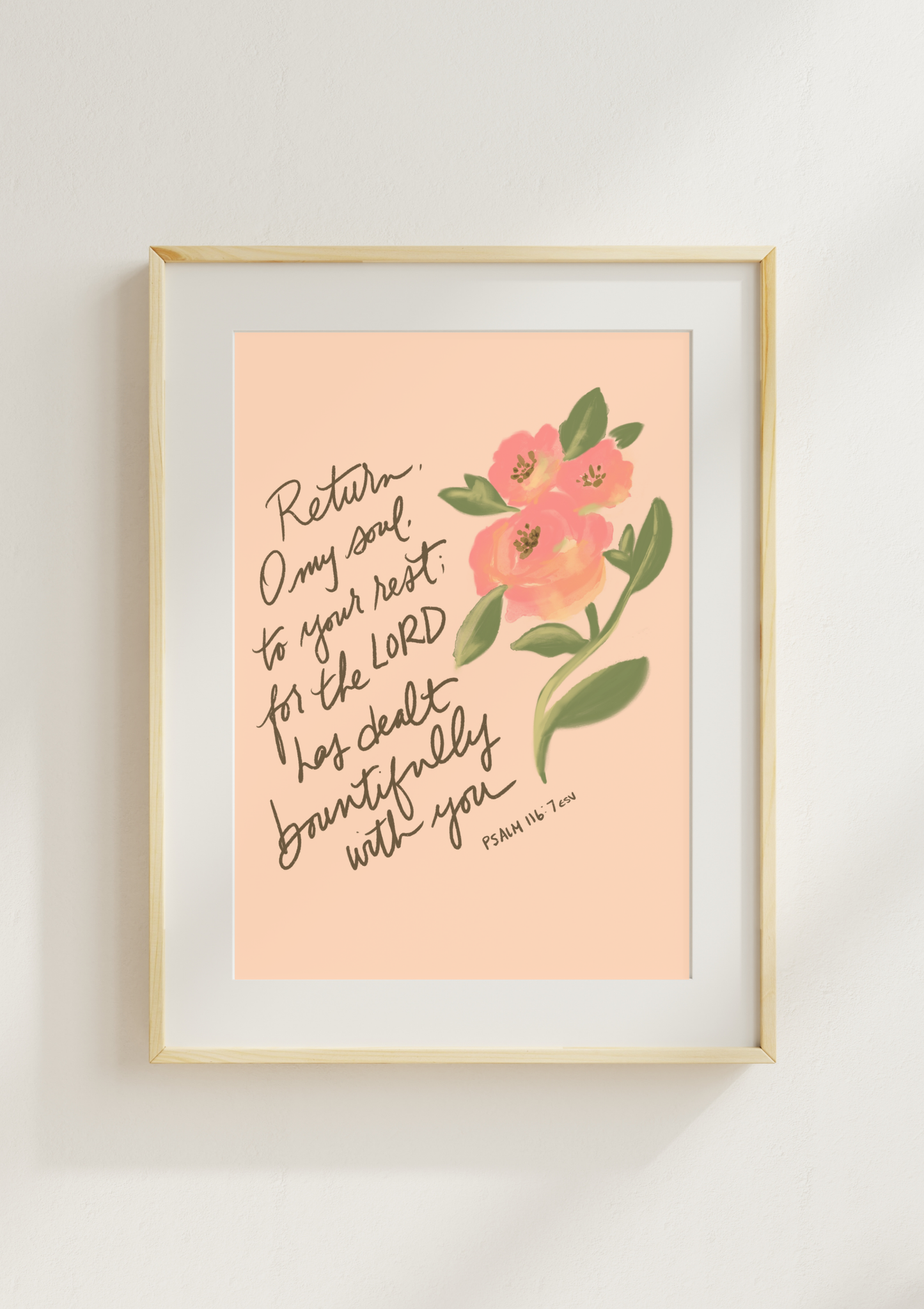 Return, O My Soul | Psalm 55:22 Art Print