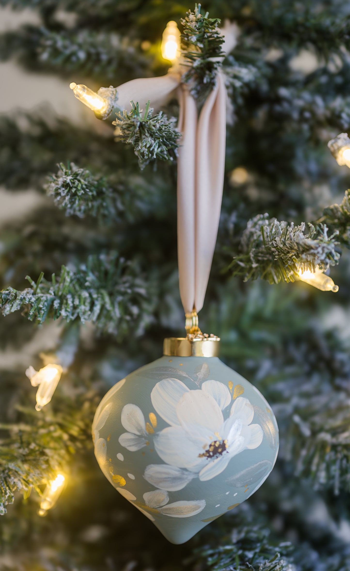 Sage Blue | Immanuel Hand-Painted, Heirloom Ceramic Ornament