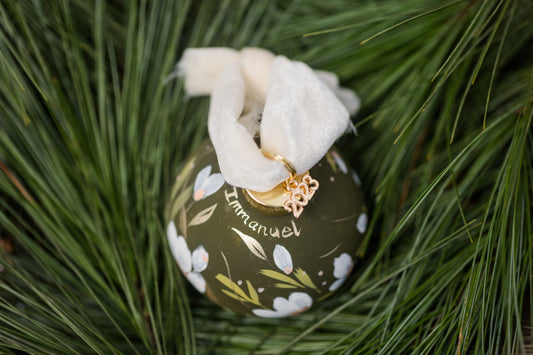 Olive Green | Immanuel Hand-Painted, Heirloom Ceramic Ornament