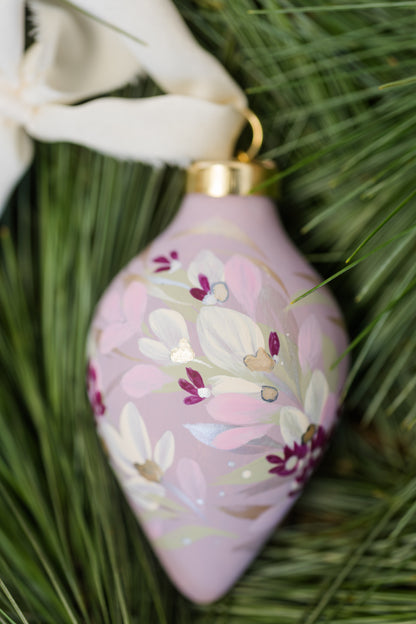 Lavender Pink, Hand-Painted, Heirloom Ceramic Ornament