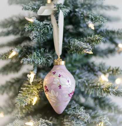 Lavender Pink, Hand-Painted, Heirloom Ceramic Ornament