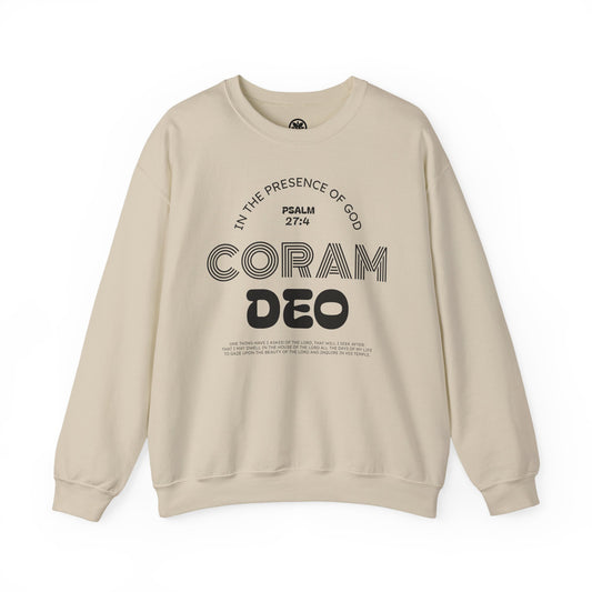 Coram Deo Crewneck Sweatshirt — Psalm 27:4 Christian Faith Pullover