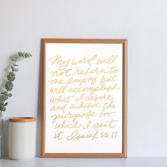 Custom Choose Your Scripture Verse Hand-lettered Gold Foil Print