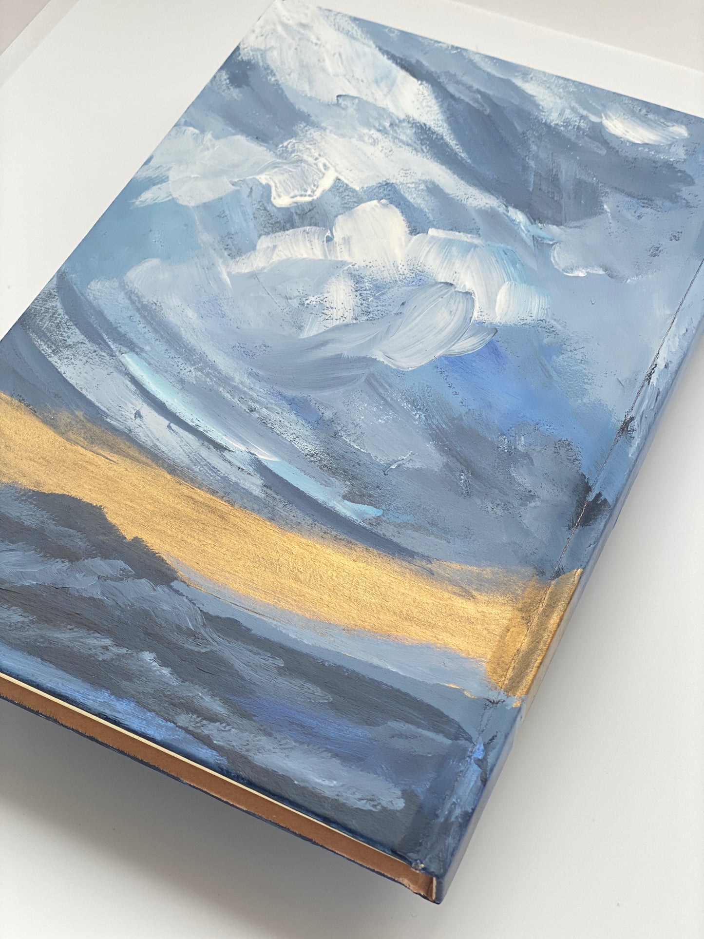 Golden Sky No.1 | Hand-painted Journal with Romans 8:28