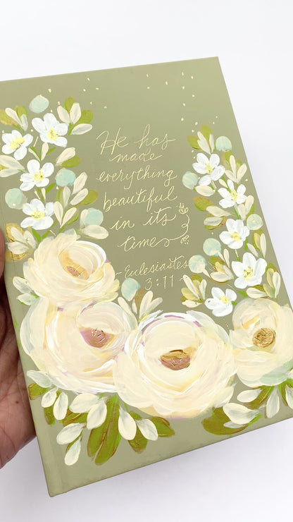 Everything Beautiful | Hand-painted Journal with Ecclesiastes 3:11