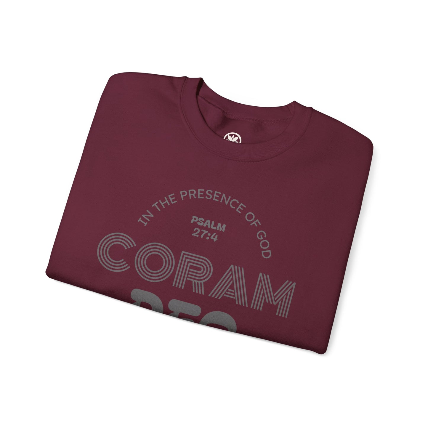 Coram Deo Crewneck Sweatshirt — Psalm 27:4 Christian Faith Pullover