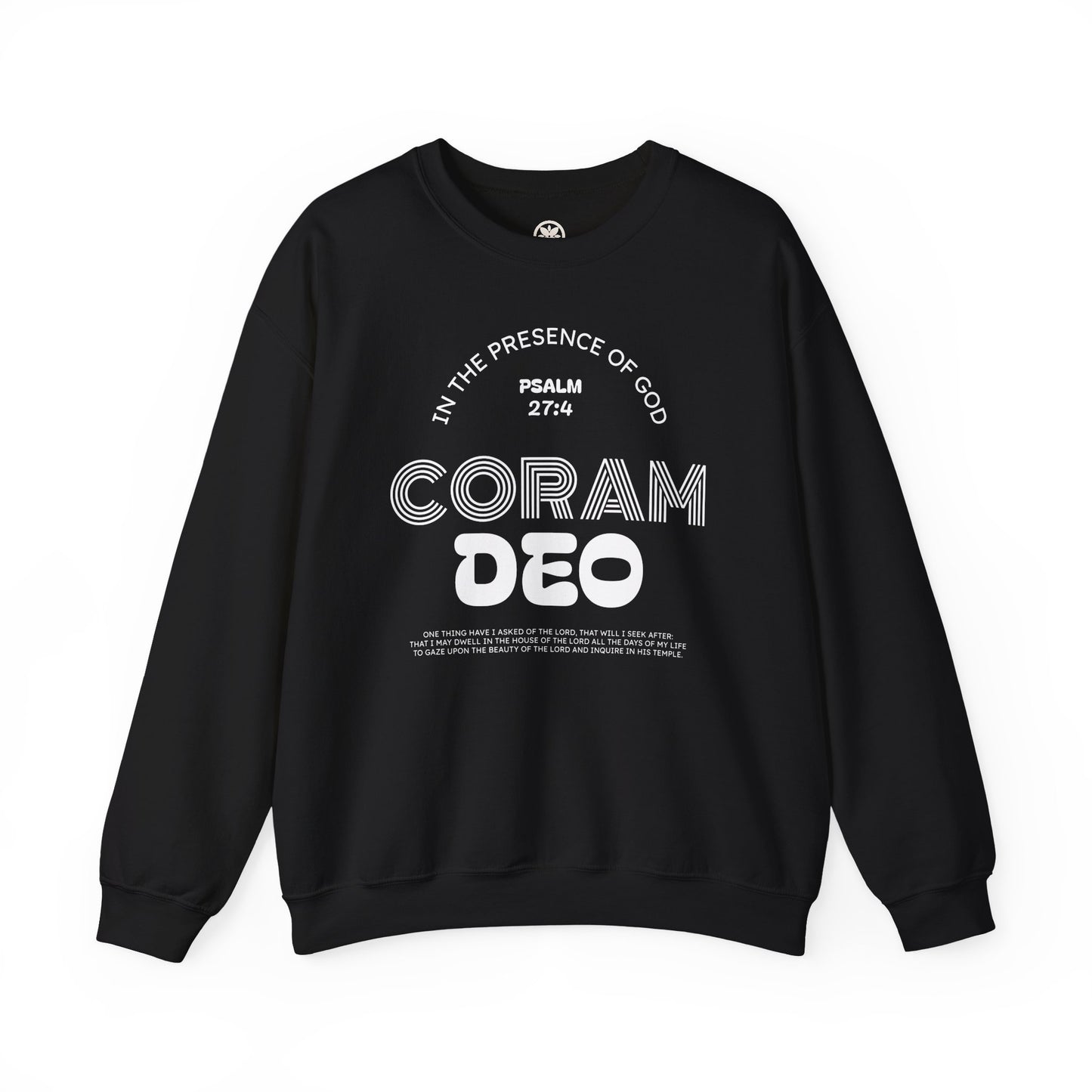 Coram Deo Crewneck Sweatshirt — Psalm 27:4 Christian Faith Pullover