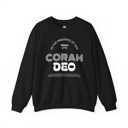 Coram Deo Crewneck Sweatshirt — Psalm 27:4 Christian Faith Pullover
