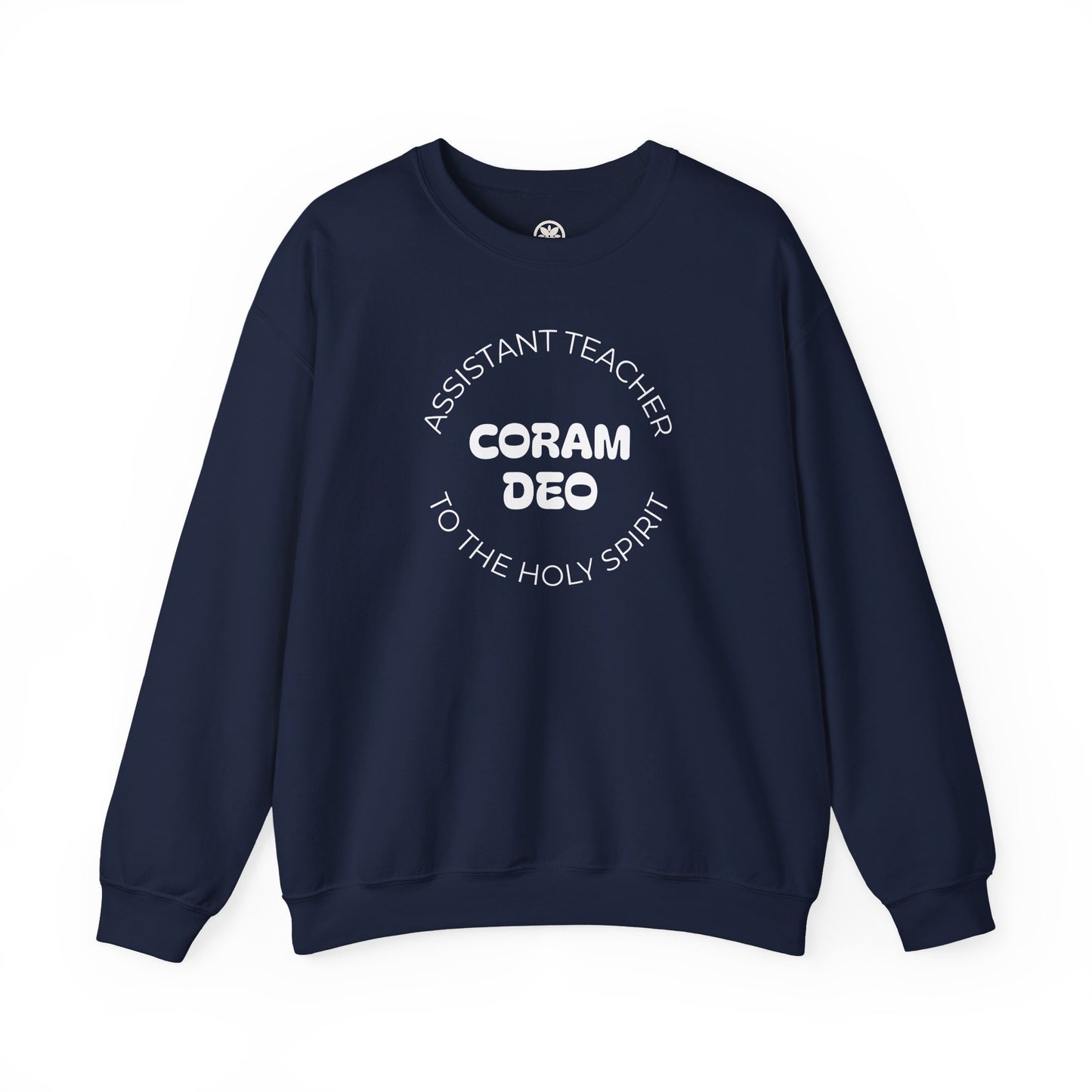 Crewneck Sweatshirt — "Coram Deo" Assistant Teacher Christian Shirt