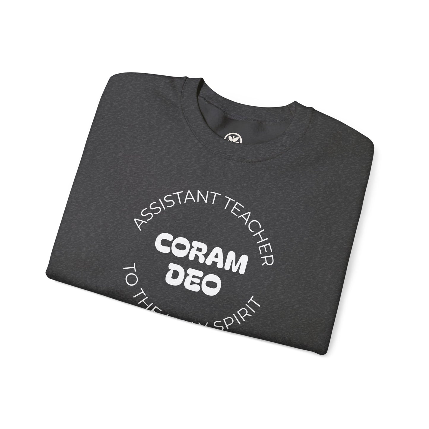 Crewneck Sweatshirt — "Coram Deo" Assistant Teacher Christian Shirt