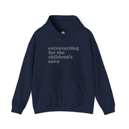 Hoodie — “extroverting for the children's sake” Minimalist Comfort Pullover