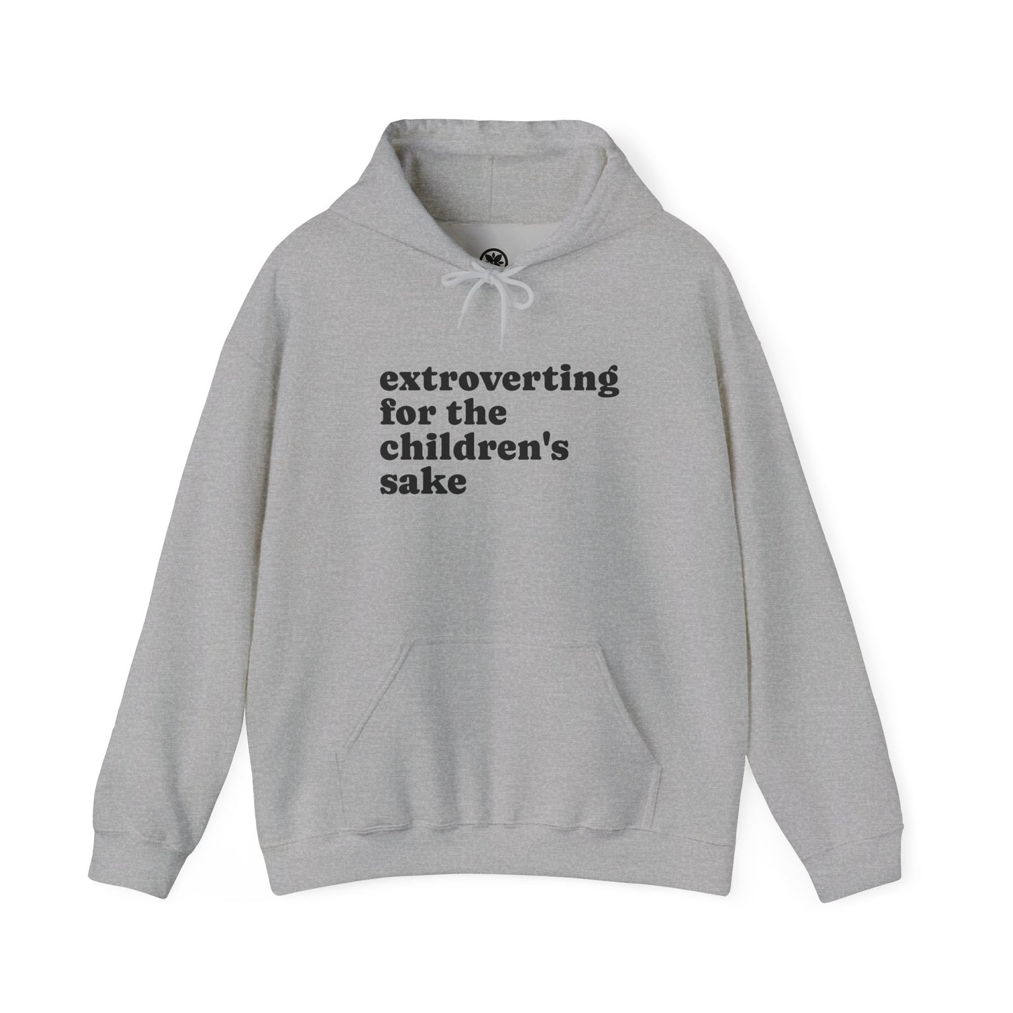 Hoodie — “extroverting for the children's sake” Minimalist Comfort Pullover