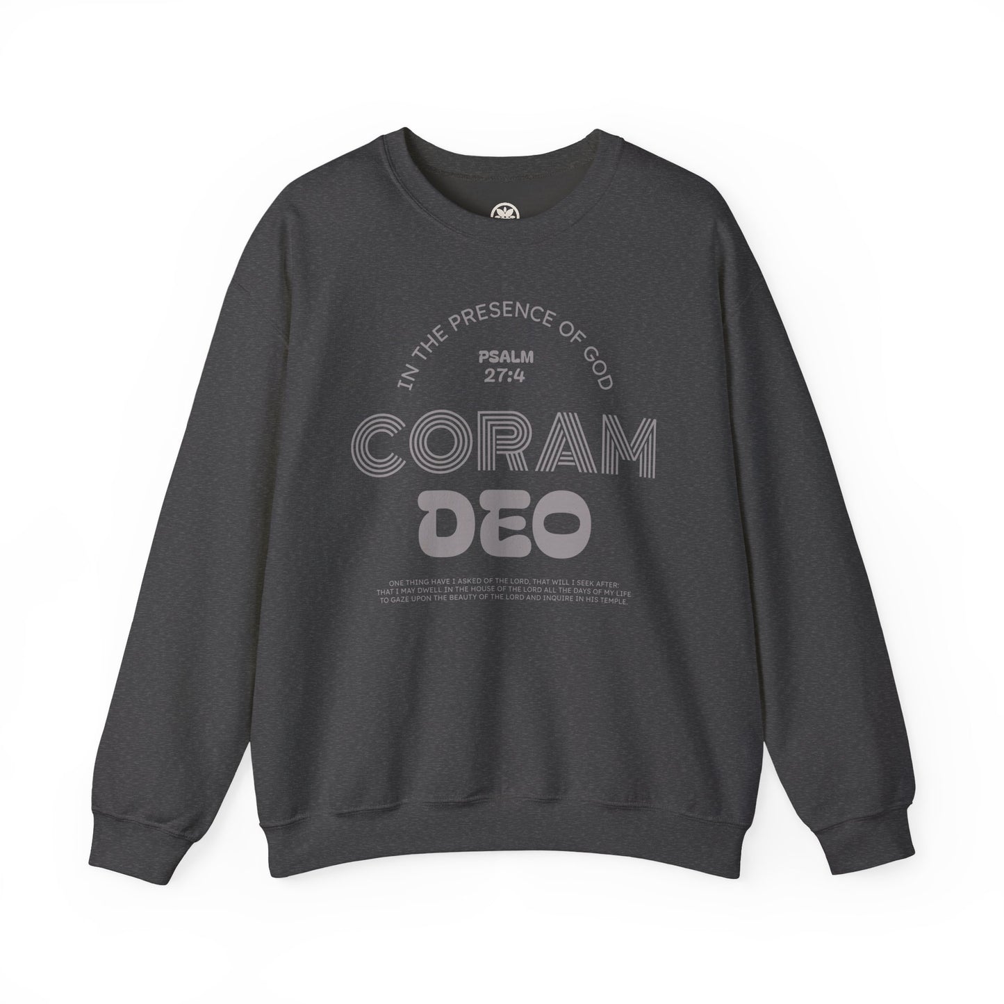 Coram Deo Crewneck Sweatshirt — Psalm 27:4 Christian Faith Pullover