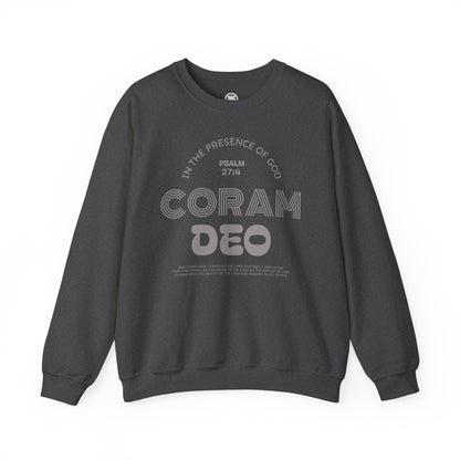 Coram Deo Crewneck Sweatshirt — Psalm 27:4 Christian Faith Pullover