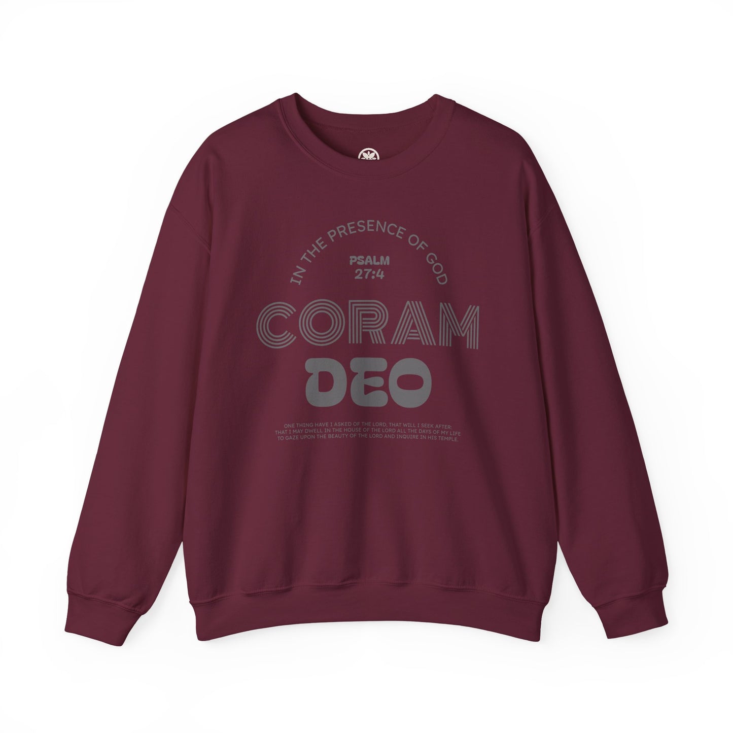 Coram Deo Crewneck Sweatshirt — Psalm 27:4 Christian Faith Pullover