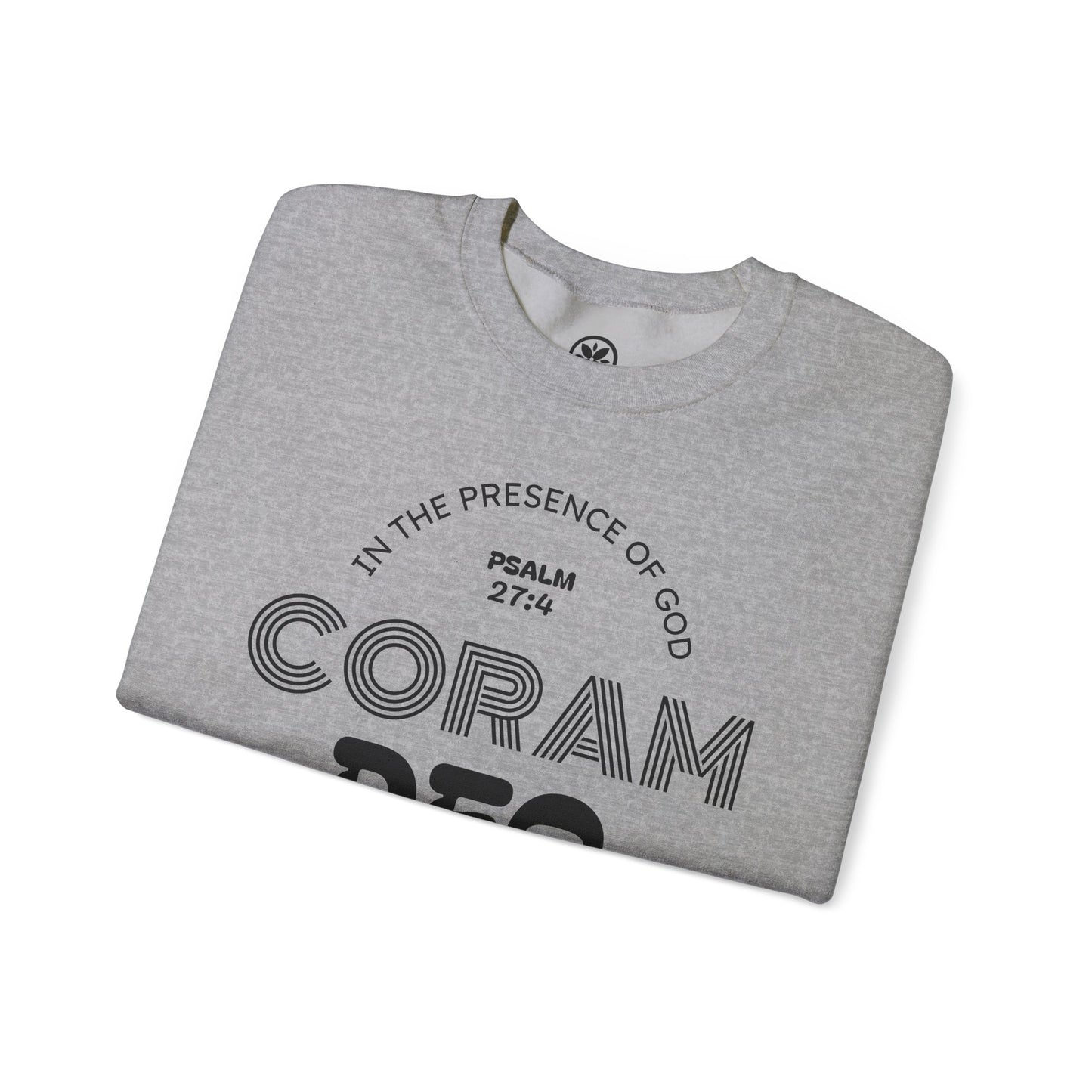 Coram Deo Crewneck Sweatshirt — Psalm 27:4 Christian Faith Pullover