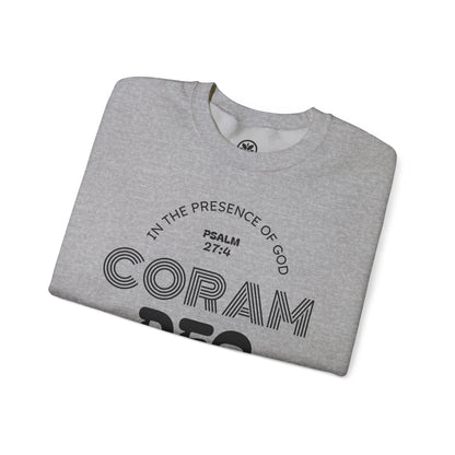 Coram Deo Crewneck Sweatshirt — Psalm 27:4 Christian Faith Pullover