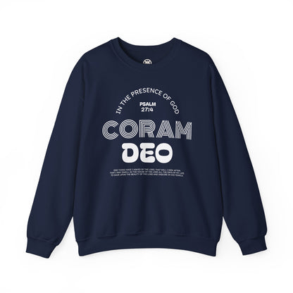 Coram Deo Crewneck Sweatshirt — Psalm 27:4 Christian Faith Pullover