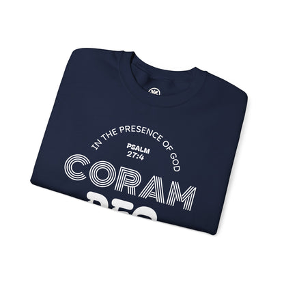 Coram Deo Crewneck Sweatshirt — Psalm 27:4 Christian Faith Pullover