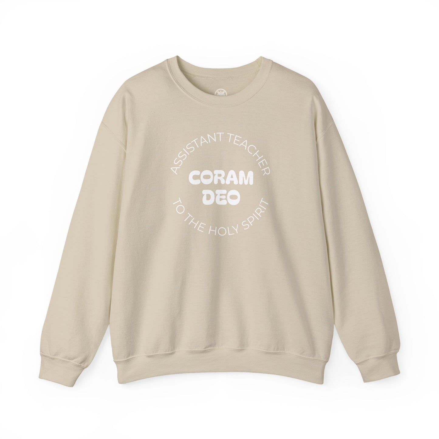 Crewneck Sweatshirt — "Coram Deo" Assistant Teacher Christian Shirt