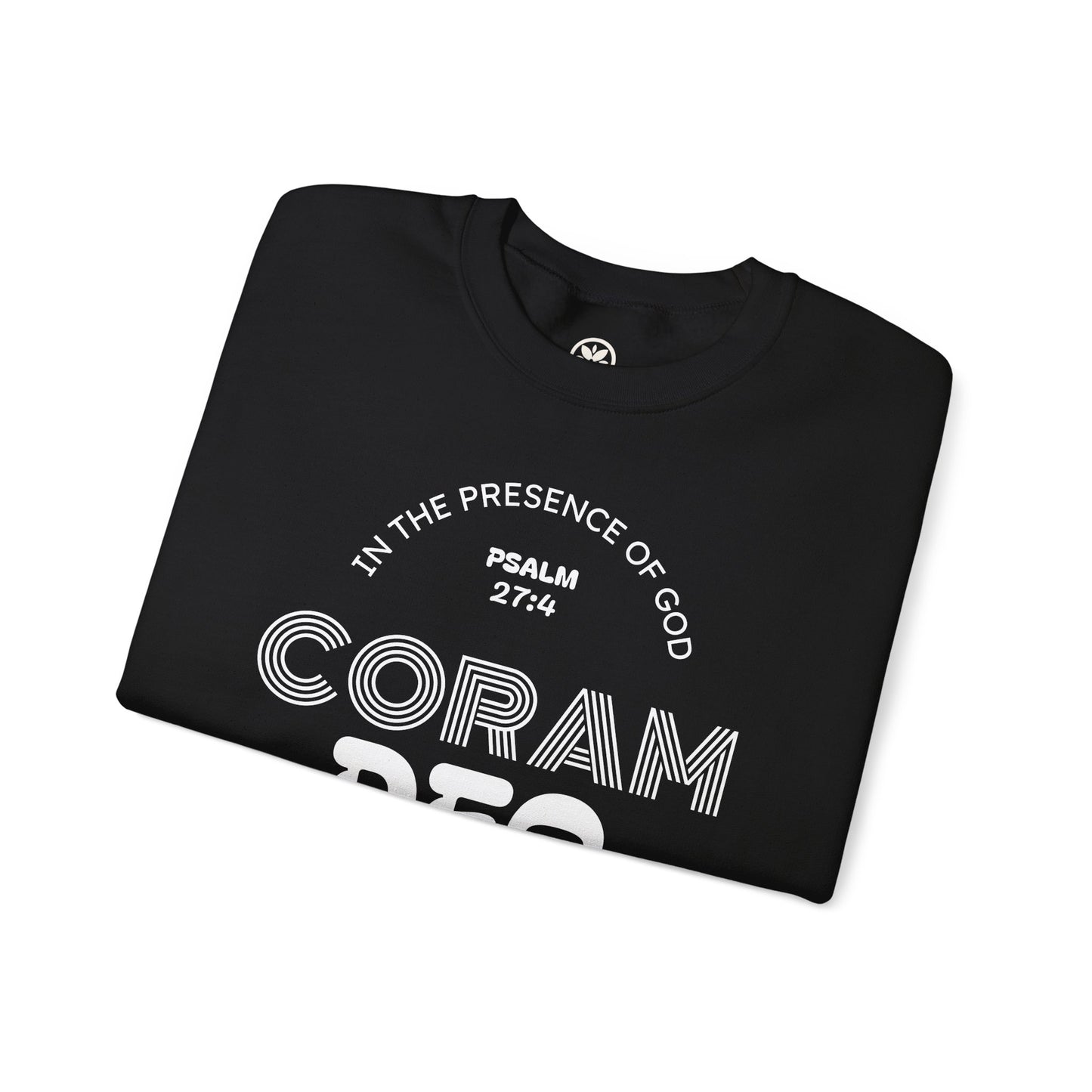 Coram Deo Crewneck Sweatshirt — Psalm 27:4 Christian Faith Pullover