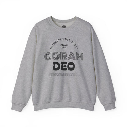 Coram Deo Crewneck Sweatshirt — Psalm 27:4 Christian Faith Pullover