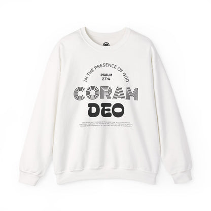 Coram Deo Crewneck Sweatshirt — Psalm 27:4 Christian Faith Pullover