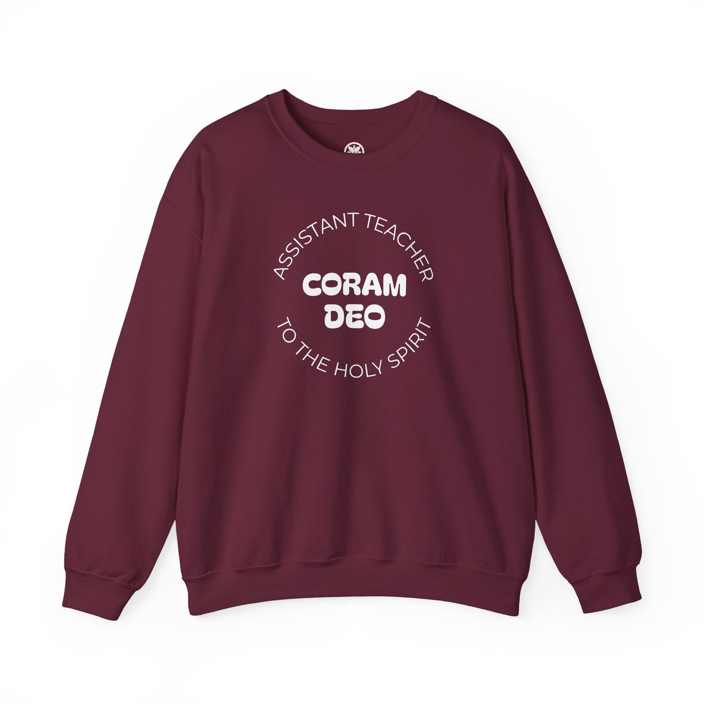 Crewneck Sweatshirt — "Coram Deo" Assistant Teacher Christian Shirt