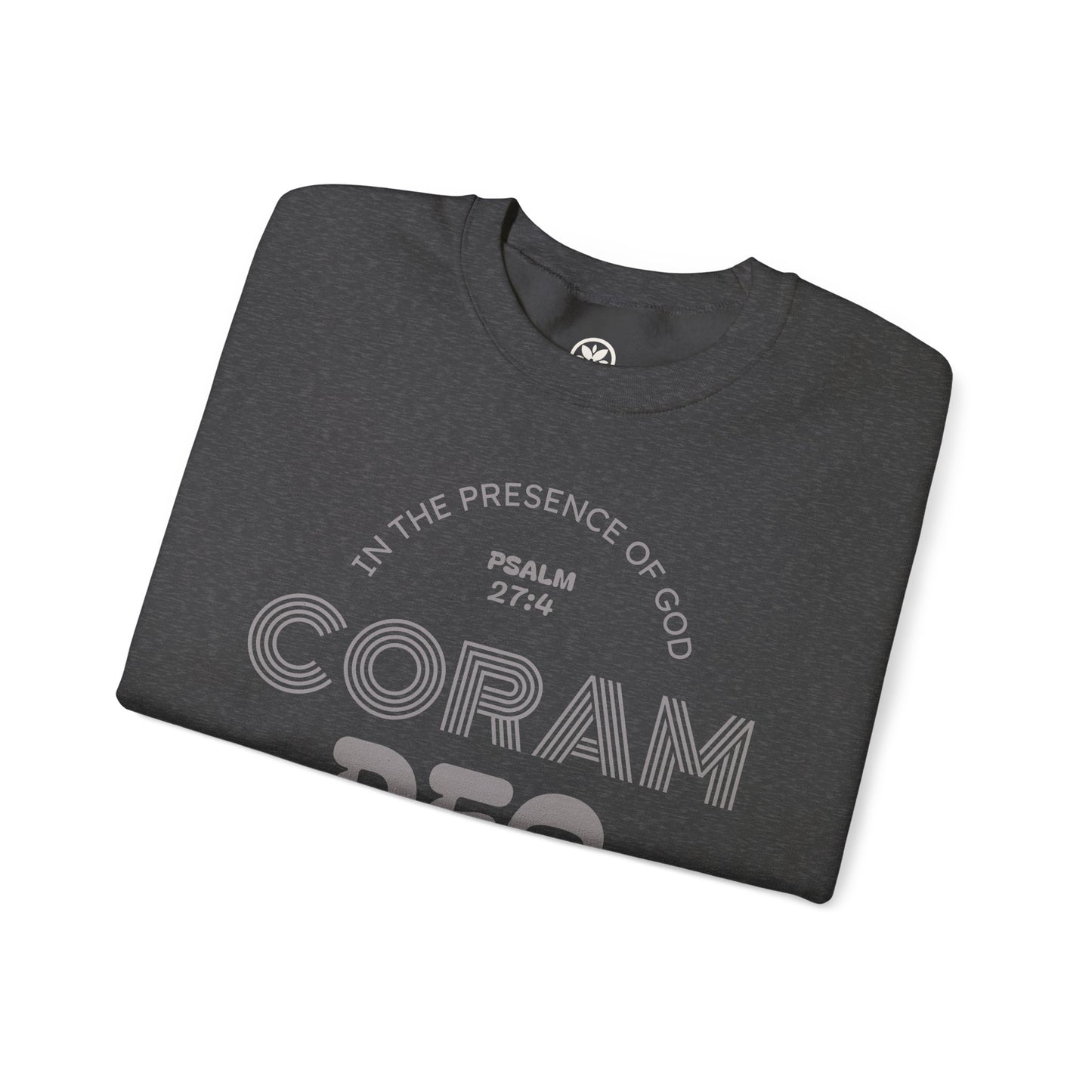 Coram Deo Crewneck Sweatshirt — Psalm 27:4 Christian Faith Pullover