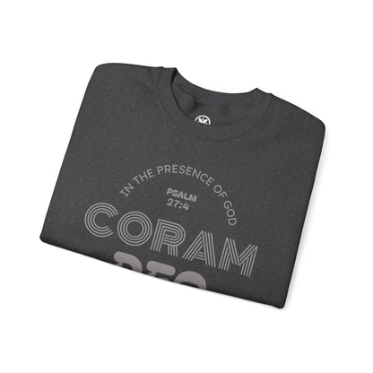 Coram Deo Crewneck Sweatshirt — Psalm 27:4 Christian Faith Pullover
