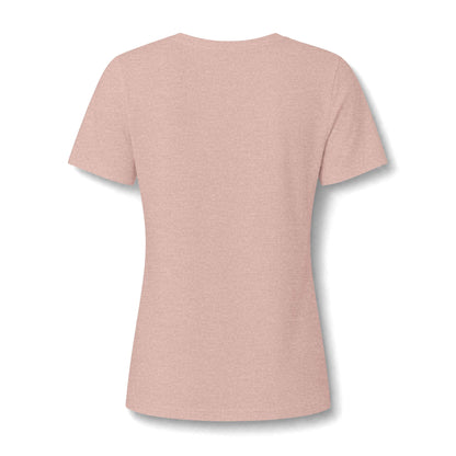 Organic Free Range Homeschool Mama  - Heathered V-Neck Tee Women’s Relaxed T-Shirt