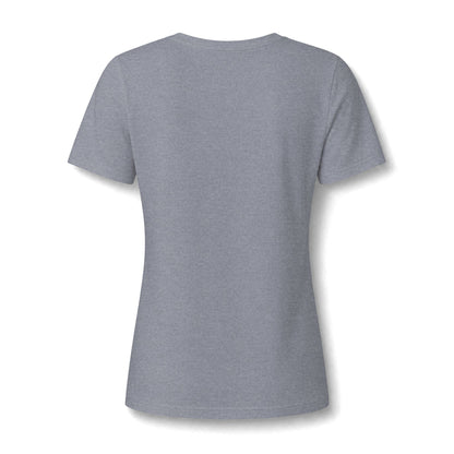 Organic Free Range Homeschool Mama  - Heathered V-Neck Tee Women’s Relaxed T-Shirt