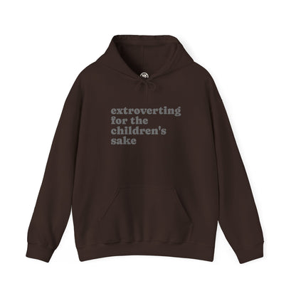 Hoodie — “extroverting for the children's sake” Minimalist Comfort Pullover