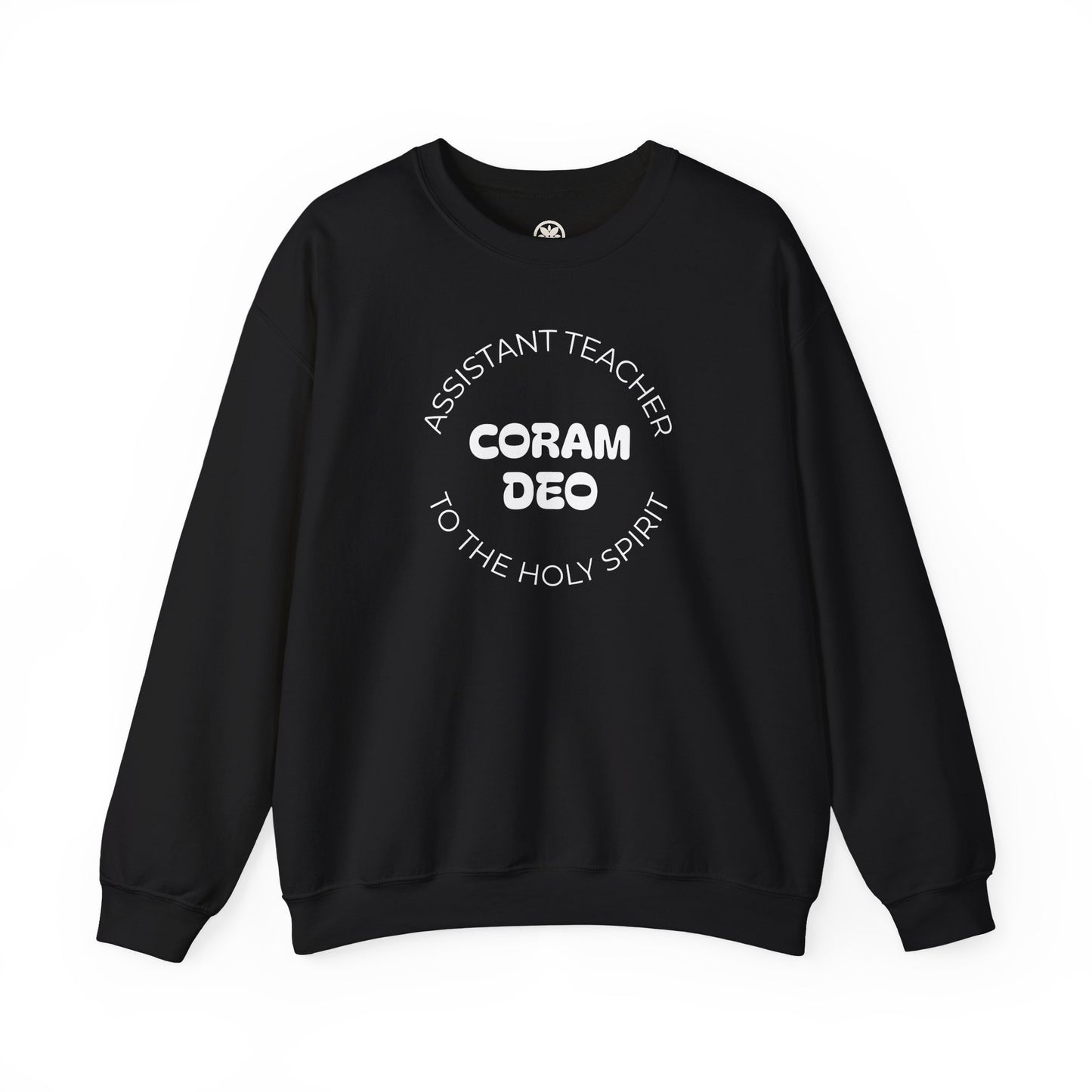 Crewneck Sweatshirt — "Coram Deo" Assistant Teacher Christian Shirt