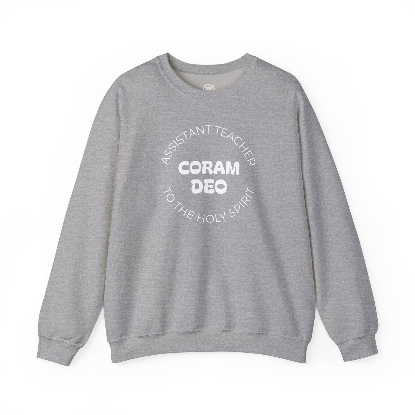 Crewneck Sweatshirt — "Coram Deo" Assistant Teacher Christian Shirt