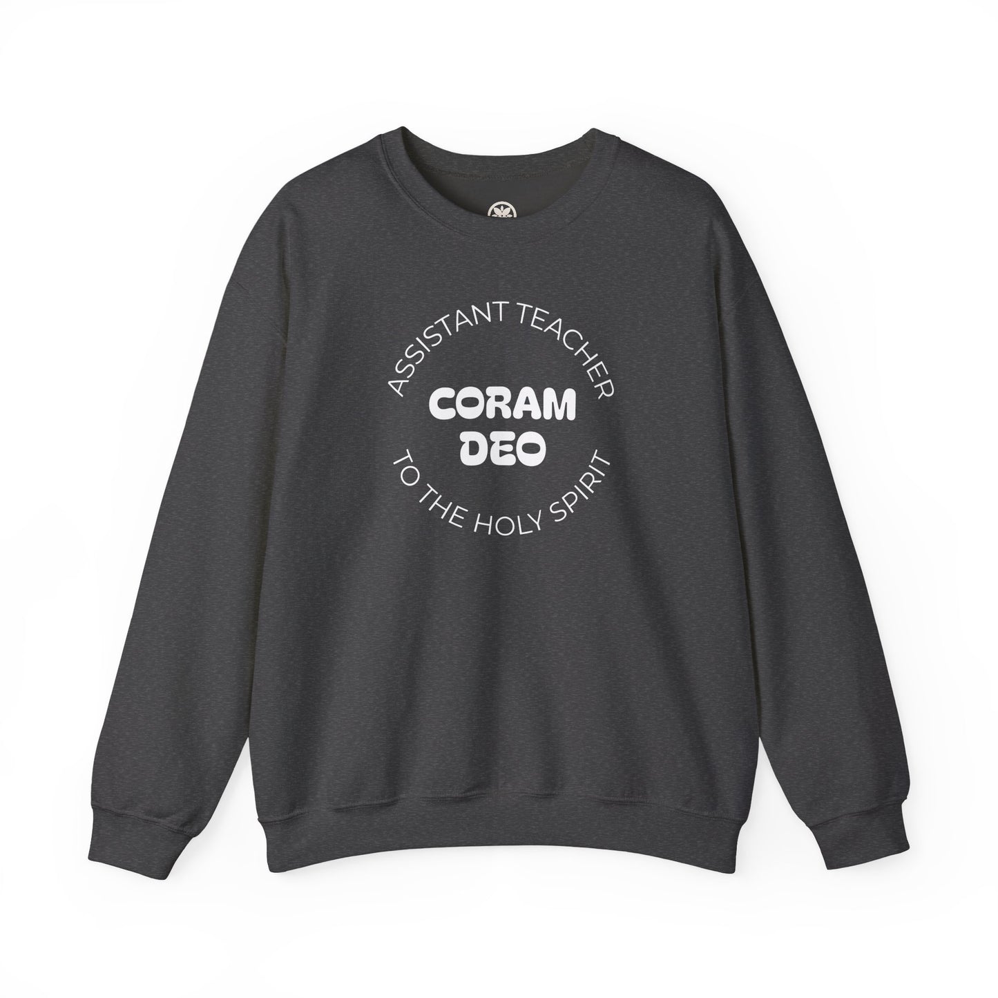 Crewneck Sweatshirt — "Coram Deo" Assistant Teacher Christian Shirt