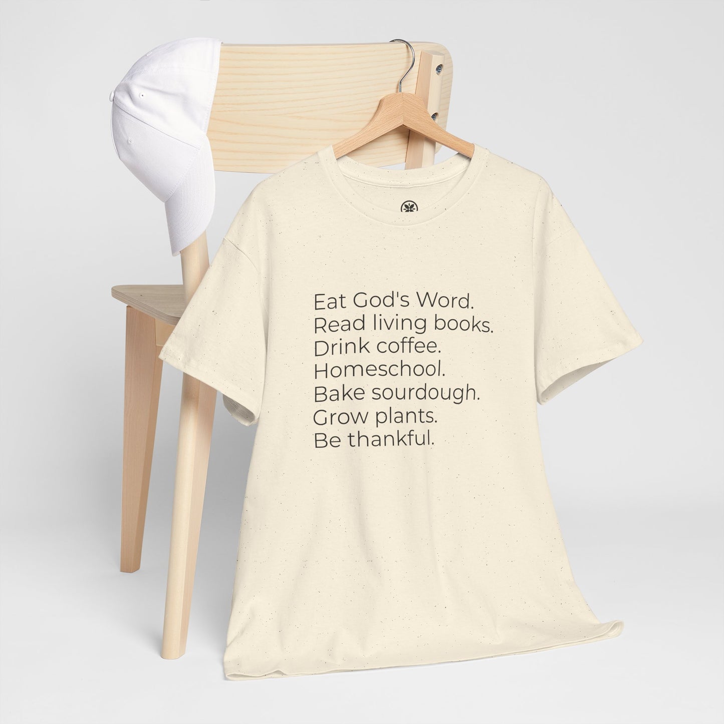 Eat God’s Word. Read living books. Drink coffee. Daily Faith Christian Lifestyle T‑Shirt