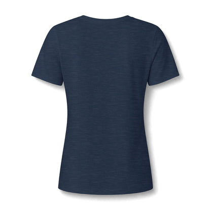 Organic Free Range Homeschool Mama  - Heathered V-Neck Tee Women’s Relaxed T-Shirt