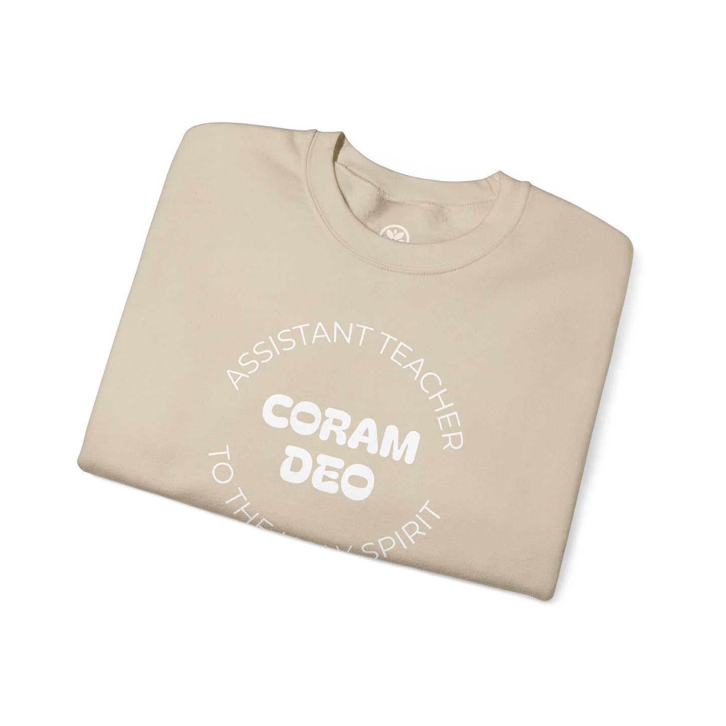 Crewneck Sweatshirt — "Coram Deo" Assistant Teacher Christian Shirt