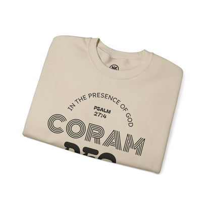 Coram Deo Crewneck Sweatshirt — Psalm 27:4 Christian Faith Pullover