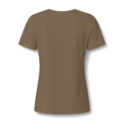 Organic Free Range Homeschool Mama  - Heathered V-Neck Tee Women’s Relaxed T-Shirt