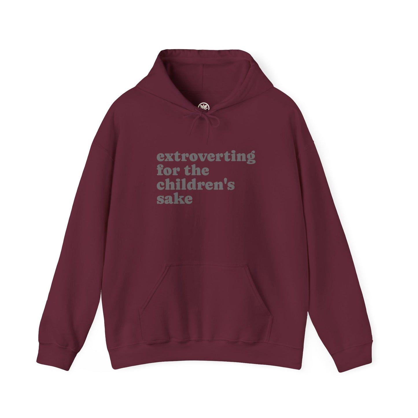 Hoodie — “extroverting for the children's sake” Minimalist Comfort Pullover