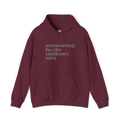 Hoodie — “extroverting for the children's sake” Minimalist Comfort Pullover