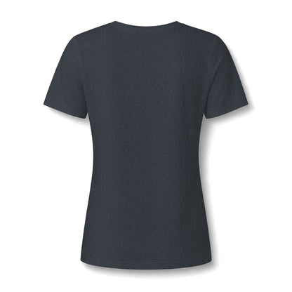Organic Free Range Homeschool Mama  - Heathered V-Neck Tee Women’s Relaxed T-Shirt