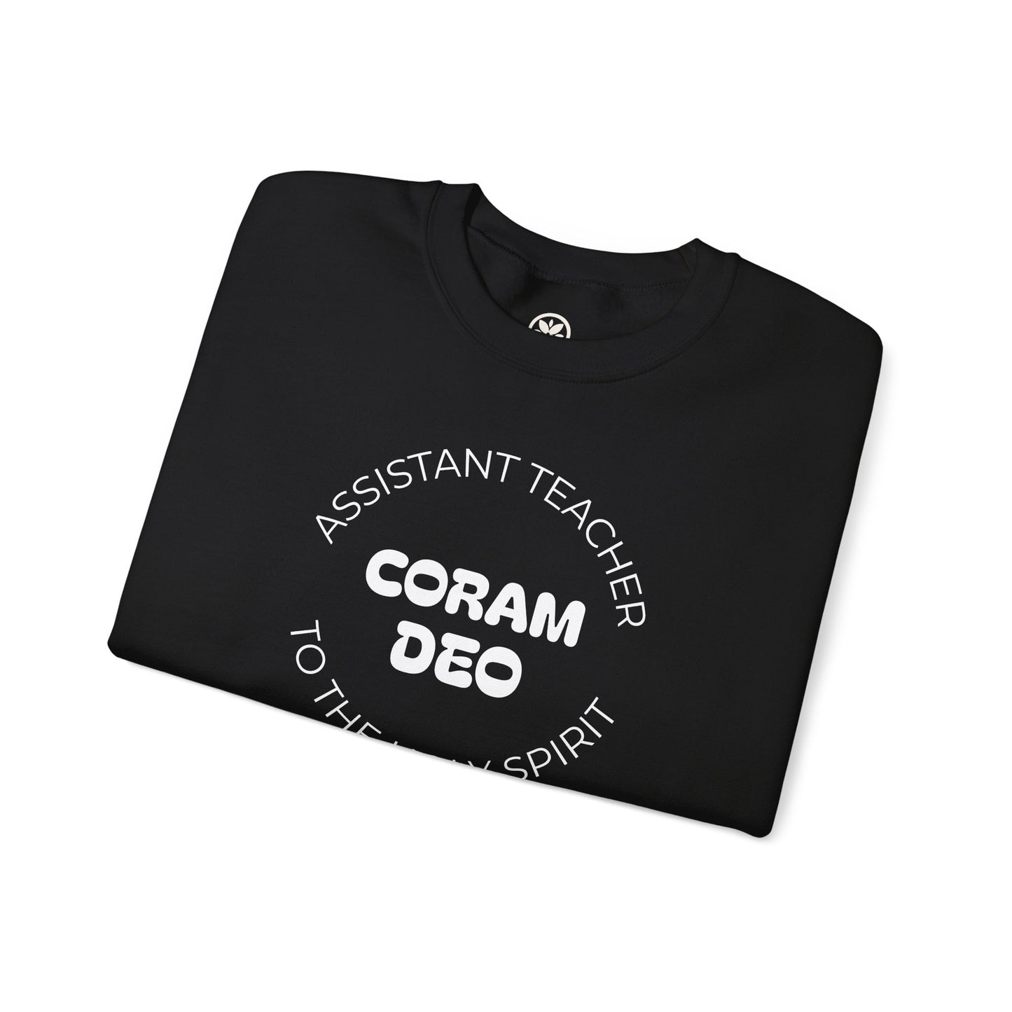 Crewneck Sweatshirt — "Coram Deo" Assistant Teacher Christian Shirt