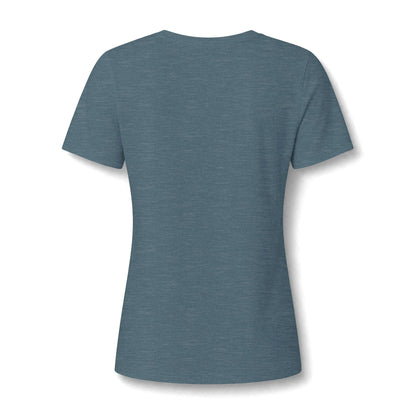 Organic Free Range Homeschool Mama  - Heathered V-Neck Tee Women’s Relaxed T-Shirt
