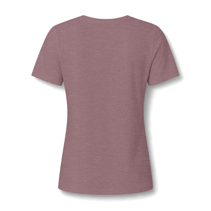 Organic Free Range Homeschool Mama  - Heathered V-Neck Tee Women’s Relaxed T-Shirt