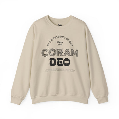 Coram Deo Crewneck Sweatshirt — Psalm 27:4 Christian Faith Pullover