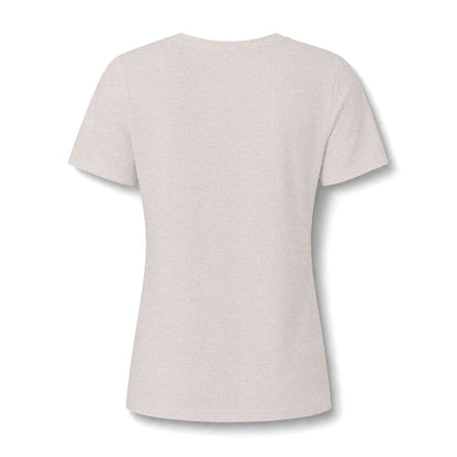 Organic Free Range Homeschool Mama  - Heathered V-Neck Tee Women’s Relaxed T-Shirt